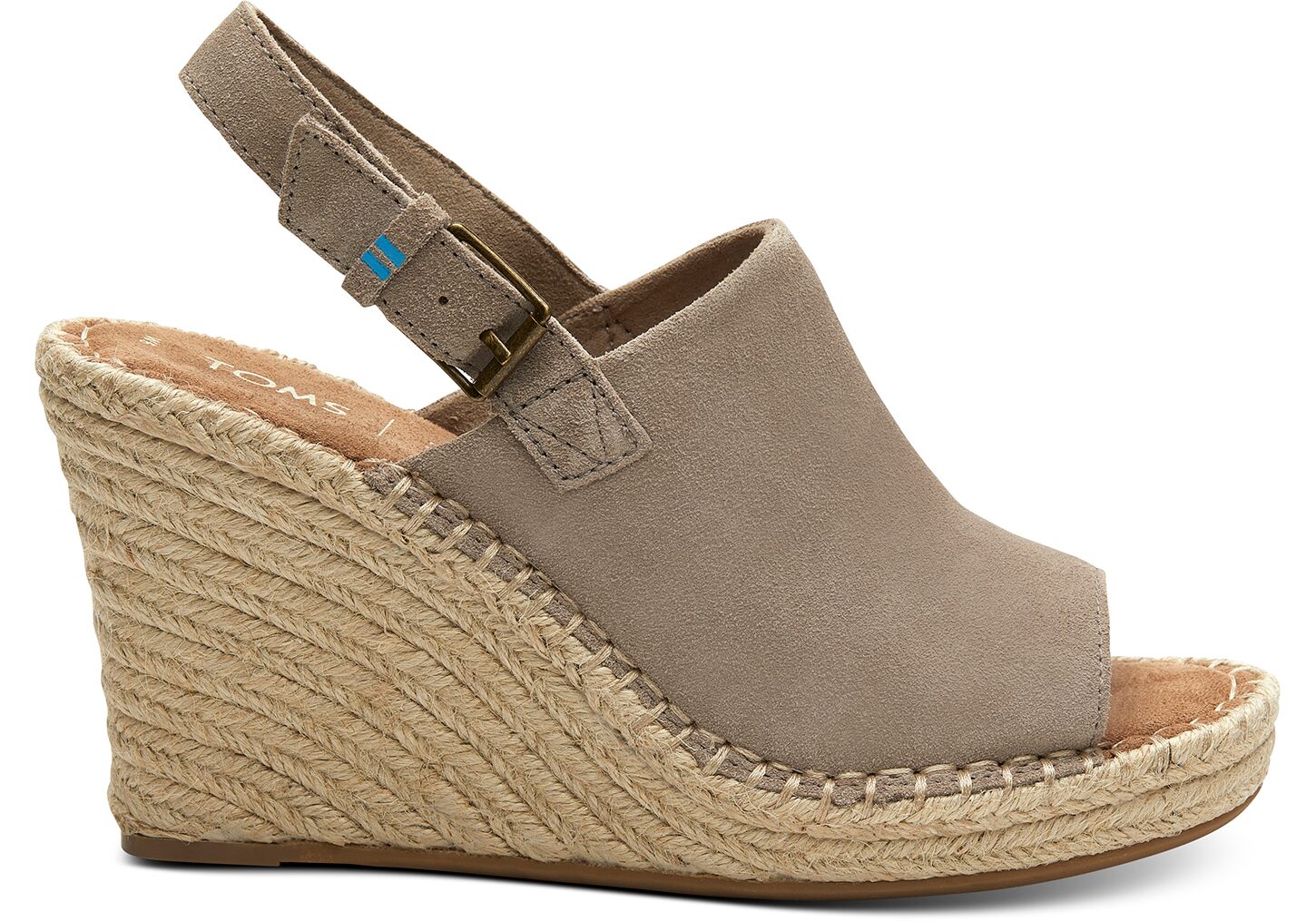 Toms Monica Suede - Womens Wedge Heels - Desert Taupe - NZ - 798614OVS